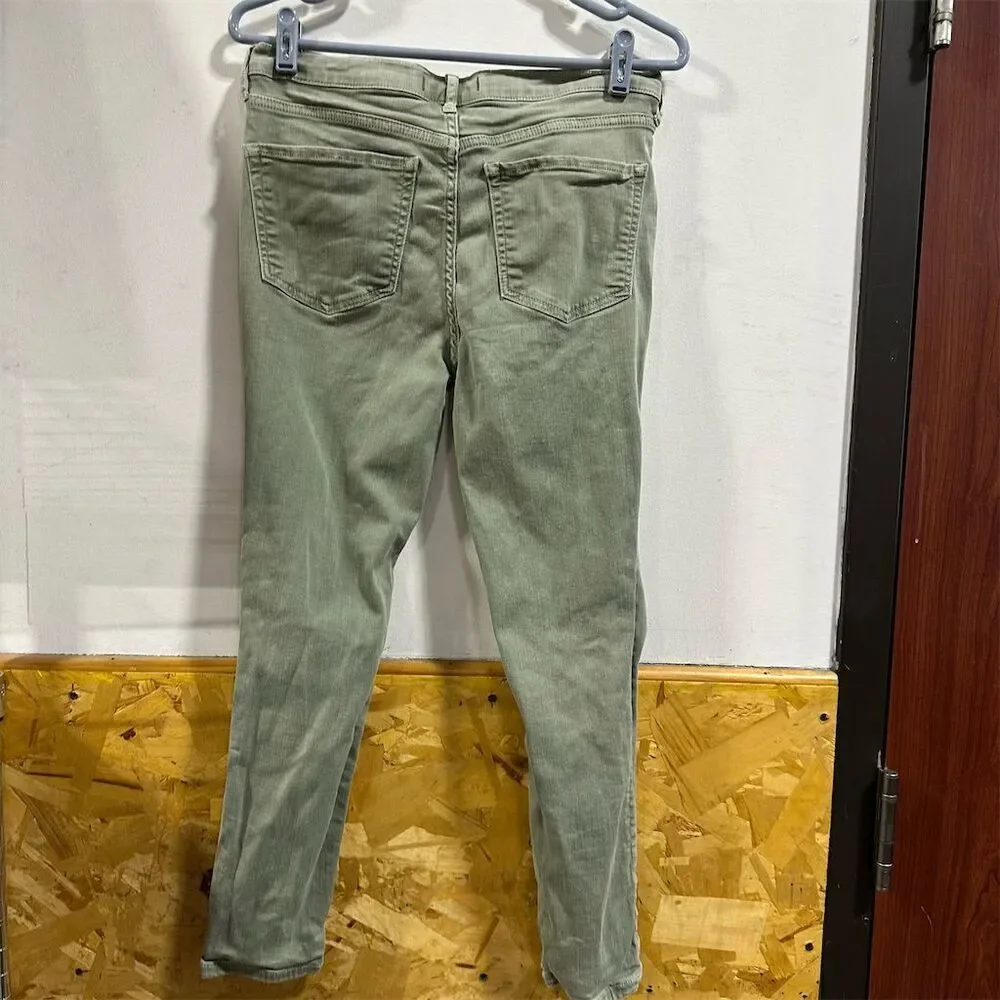 Free People Women's Light Green Ripped Skinny Jeans Size 29